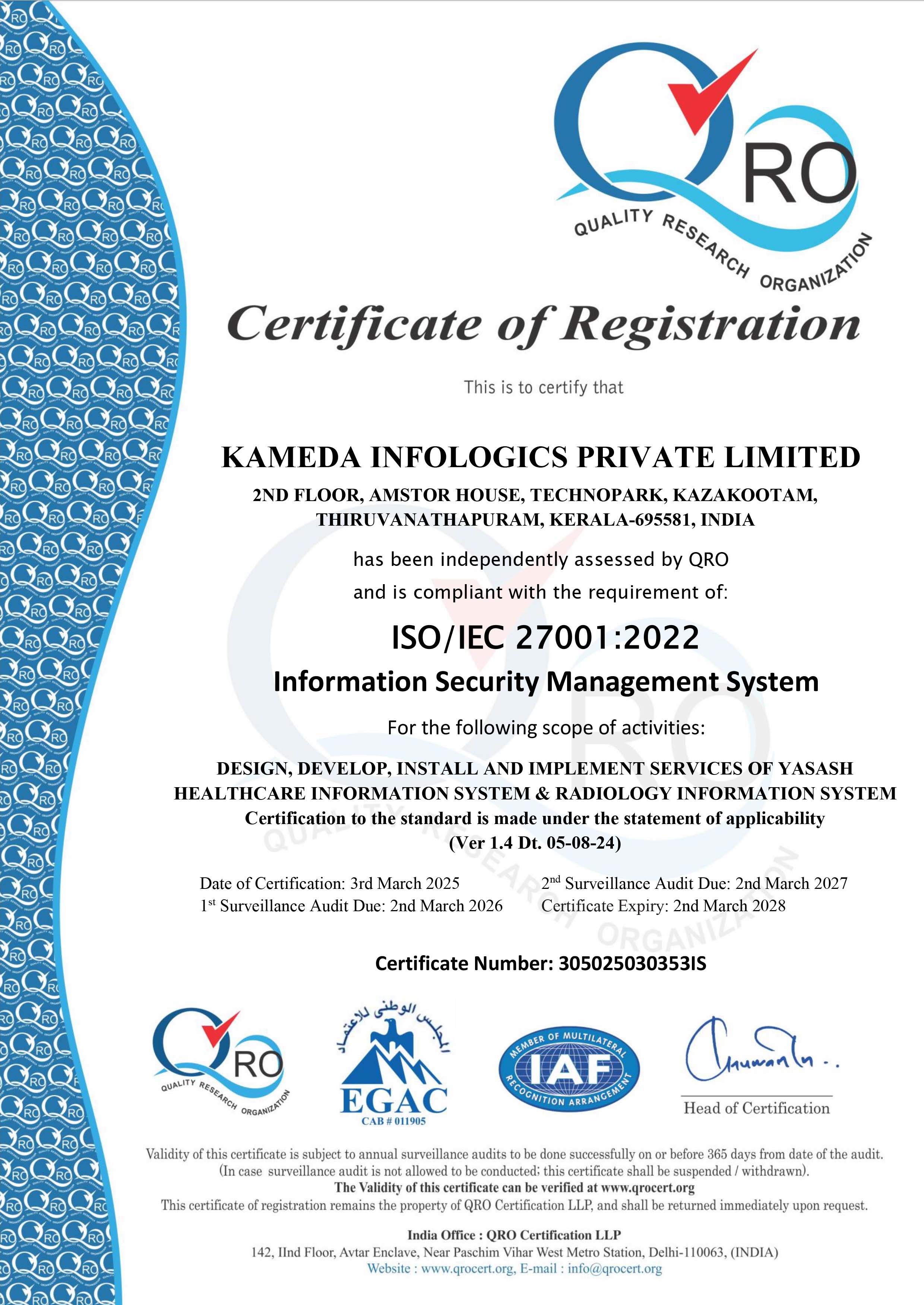 ISO/IEC 27001:2022 Information Security Management System